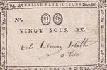 Frankreich  20 Sols - Loire et Cher - Caisse Patriotique de Troo - 1792 II / VZ