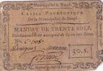 Frankreich 1792 30 Sols - Maine et loire - Caisse Patriotique de Baugé - 11-04-1792 IV / S+