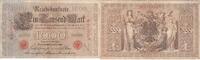 Deutschland  1000 Mark Allegorical figures - Red seal - 1910 - 6 digit serial Nr - P.44a III / SS