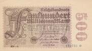 Deutschland 500000000 mark 1923 500 millionen Mark - Reichsbanknote - Serial MV-11 - 1923 II / VZ+