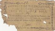 Frankreich  10 sols - Nord - Non-forced exchange ticket - Municipality of Valenciennes - ND B