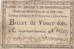 Frankreich 1792 20 sols - Oise - Grandvilliers District Caisse - R5 on Kolsky (rare) III / SS