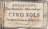 Frankreich 5 sols 40 sols - Orne - Basoches - Chez Dauplay - 1792 III / SS