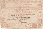 Frankreich  3 sous - Puy de dôme - Municipality of Cornon - 1792 III / SS