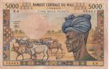 5000 francs 1973 Mali 5000 Francs - Portrait of a native - Women - 1973 - Serial E.6 III / SS