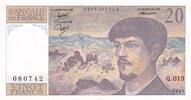 Frankreich 20 francs 20 Francs - Debussy - 1985 - Serial Q.015 -