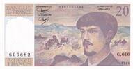 Frankreich 20 francs 20 Francs - Debussy - 1985 - Serial G.016 -