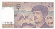 Frankreich 20 francs 20 Francs Debussy - 1987 - Serial X.021 -