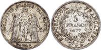 Frankreich  5 Francs - Hercules - Third Republic - 1877 A Paris - Silver III / SS