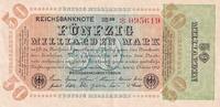 Deutschland 50 milliarden mark 50 Milliarden Mark - Reichsbanknote 1923 - Serial UB 20 - * 095619 -