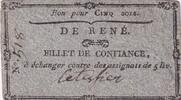 Frankreich  5 Sols - Sarthe - Commune de René - 1792 III / SS+