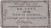 Frankreich 10 sols 10 Sols - Sarthe - Commune de René - 1792 -
