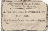 Frankreich 1 sol 1 sol - Sarthe - Mamers's district - Pizieux, chez Monguillon -