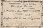 Frankreich 2 sols 1792 2 sol - Sarthe - Mamerss district - Pizieux, chez Monguillon III / SS