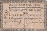 Frankreich 20 sous 20 sous - Sarthe - Le Man's municipality - 1792 -