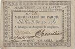 Frankreich 20 sols 20 sols - Sarthe - Parcé's municipality - 1792 -