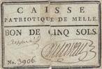 Frankreich  5 sols - Deux-Sèvres - Patriotic fund of Melle - 1792 IV / S