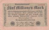 Deutschland 1923 5 millionen mark - Reichsbanknote - Serial M.38 - 19223 IV / S+
