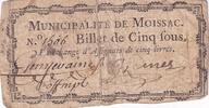Frankreich 5 sols 1792 5 sous - Tarn et Garonne - Municipality of Moissac - N°1506 IV / S