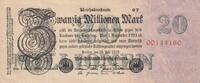 Deutschland  20 millionen mark - Reichsbanknote - Serial QT 8 digit - 1923 III / SS
