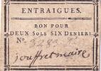 Frankreich 2 sols 1790/1793 Voucher for two sols - Six Deniers - Vaucluse - Entraigues - n°3289 III / SS