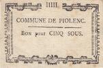 Frankreich 5 sous 5 sous - Vaucluse - Piolenc - 1792 -