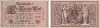 Deutschland 1000 mark 1000 Mark - Allegorical figures - Red seal - 1910 - 7 digit serial N -