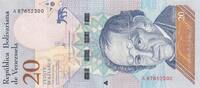 Venezuela 20 bolivares 20 Bolivares - Simón Rodríguez - Jaguar - 15-01-2018 - Letter A -