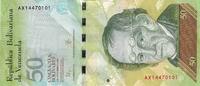 Venezuela 50 bolivares 50 Bolivares, Simon Rodriguez - Bear - 05-11-2015 - Serial AX -