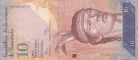 Venezuela 10 bolivares 10 Bolivares - Cacique Guaicapuro - Harpy eagle - 19-08-2014 - Letter Y -