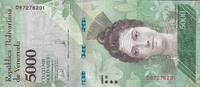 Venezuela 5000 bolivares 5000 Bolivares, Luisa Caceres de Artsmendi - Tortles -13-12-2017 - Serial D6 -