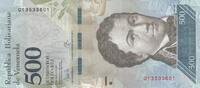Venezuela 500 bolivares 500 Bolivares - Francisco de Miranda - Dolphins - 23-03-2017 - Letter Q -