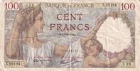 Frankreich 100 francs 100 Francs Sully - 05-03-1942 - Serial X.29184 -