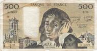 Frankreich 1979 500 francs - Pascal - 07-06-1979 - Serial X.98 III / SS