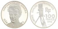 Frankreich  100 Francs Gerard Phillipe - 100 years of Cinema - 1995 Proof I- / VZ+ / VZ-ST