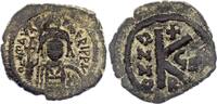 Byzantinisches Reich 1/2 follis 590-591 Justin II - Follis, avec Sophie - 573 / 574 Nicomédie IV / S+