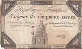 Frankreich 1792 50 Livres - Fake note - France seated - 14-12-1792 - Sign. Amicot - Serial 261 IV / S