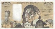 Frankreich 1979 500 francs - Pascal - 07-06-1979 - Serial S.99 III / SS