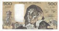 Frankreich 1979 500 francs - Pascal - 07-06-1979 - Serial E.105 II / VZ