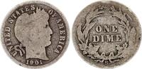 USA 10 cents Dime Barber - 1900 - Silver -