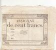 Frankreich 100 francs 100 Francs - 18 Nivose An III - (07.01.1795) - Sign. Oudry - Serial 3920 -