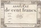 Frankreich 100 francs 100 Francs - 18 Nivose An III - (07.01.1795) - Sign. Oudry - Serial 3920 -