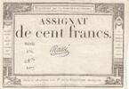 Frankreich 100 francs 100 Francs - 18 Nivose An III - (07.01.1795) - Sign. Oudry - Serial 3920 -
