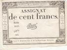 Frankreich 100 francs 100 Francs - 18 Nivose An III - (07.01.1795) - Sign. Oudry - Serial 3920 -