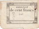 Frankreich 100 francs 100 Francs - 18 Nivose An III - (07.01.1795) - Sign. Oudry - Serial 3920 -