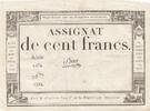 Frankreich 100 francs 100 Francs - 18 Nivose An III - (07.01.1795) - Sign. Saxy - Serial 1474 -