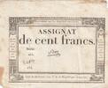 Frankreich 100 francs 100 Francs - 18 Nivose An III - (07.01.1795) - Sign. Saxy - Serial 461 -