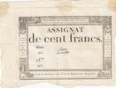 Frankreich 100 francs 100 Francs - 18 Nivose An III - (07.01.1795) - Sign. Saxy - Serial 461 -