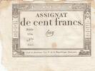 Frankreich 100 francs 100 Francs - 18 Nivose An III - (07.01.1795) - Sign. Haze - Serial 1334 -
