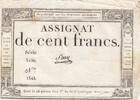 Frankreich 100 francs 100 Francs - 18 Nivose An III - (07.01.1795) - Sign. Saxy - Serial 3420 -